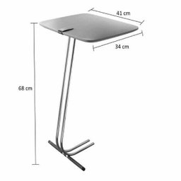 Mesa Apoio Lateral para Sofá Lisboa Pé Cromado LarFlex:Branco - 3