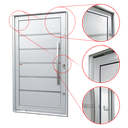Ver imagem 3 de Porta Pivotante Alumínio Lambril Premium c/Pux.Dir. Elite Branco 216x120 Brimak