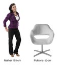 Ver imagem 4 de Poltrona Decorativa Zara Base Giratória Alumínio - Linho Cinza