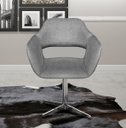 Ver imagem 2 de Poltrona Decorativa Zara Base Giratória Alumínio - Linho Cinza