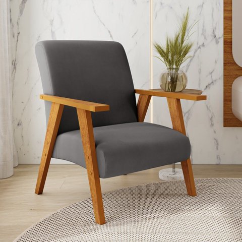 Poltrona Decorativa Pés em MDF Fraga