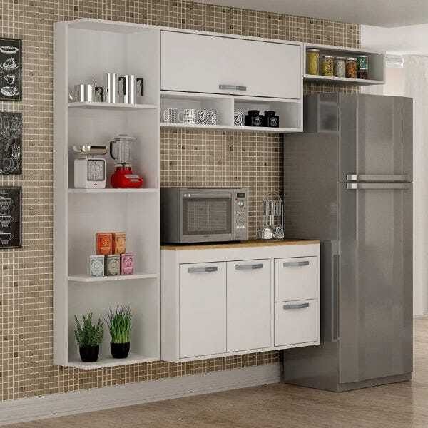 Cozinha Compacta 3 Peças Esmeralda - Sallêto Móveis - Branco - 2