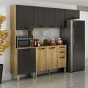 Ver imagem 3 de Cozinha Compacta 4 Peças Valência - Sallêto Móveis - Carvalho/Grafite