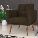 Ver imagem 1 de Poltrona Decorativa Itaqui Veludo Turkey Marrom