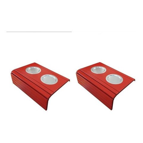 Kit 02un Esteira Decorativa Laqueada Sofá Copo Alumínio Vermelho