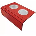 Ver imagem 3 de Kit 02un Esteira Decorativa Laqueada Sofá Copo Alumínio Vermelho