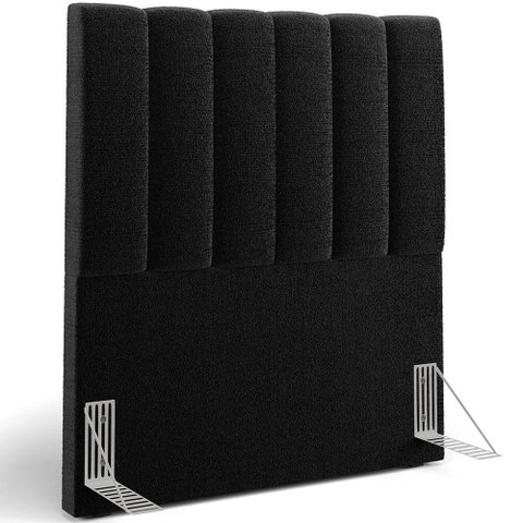 Cabeceira Cama Box Solteiro 100 cm Dália W01 Bouclê Preto - Lyam Decor