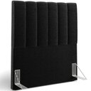 Ver imagem 2 de Cabeceira Cama Box Solteiro 100 cm Dália W01 Bouclê Preto - Lyam Decor