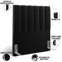 Ver imagem 3 de Cabeceira Cama Box Solteiro 100 cm Dália W01 Bouclê Preto - Lyam Decor