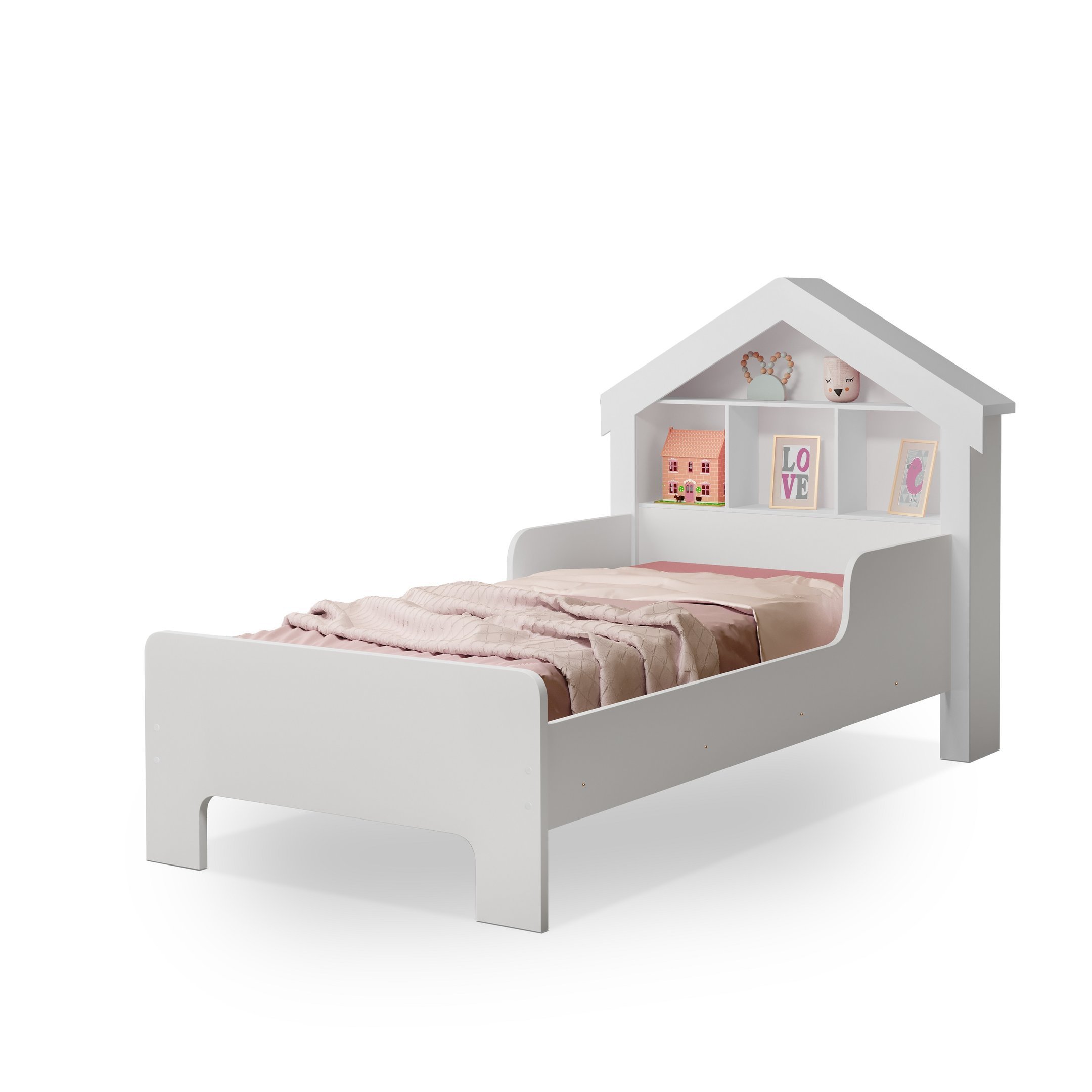 Cama Cristal Solteiro Infantil com Proteção Lateral em Mdf