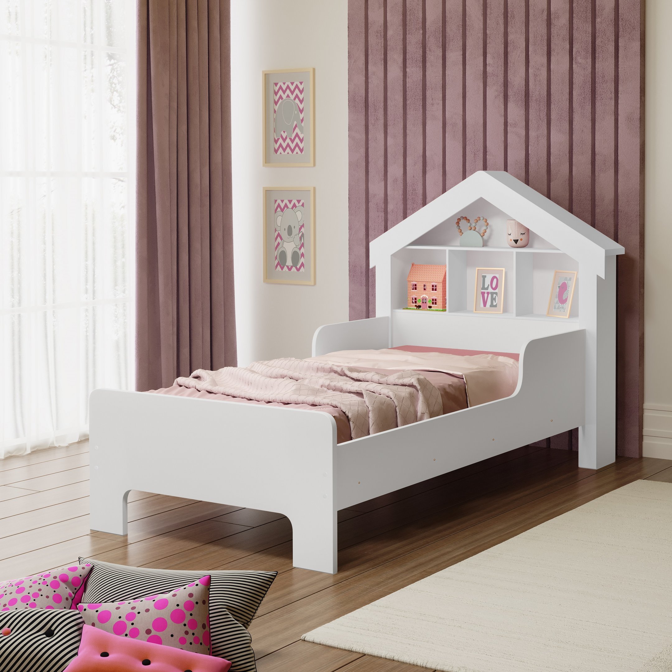 Cama Cristal Solteiro Infantil com Proteção Lateral em Mdf - 3