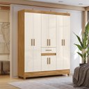 Ver imagem 5 de Guarda Roupa Casal Portugal 8 Portas Freijó Off White - Moval