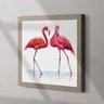 Quadro Decorativo Casal de Flamingos -30x40-Branca - 2