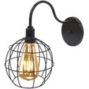 Ver imagem 3 de 2 Luminárias Arandela de Parede Aramada Globo Industrial Retro + 2 Lâmpadas Led ST64 Vintage - Preto