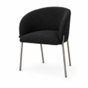 Ver imagem 1 de Poltrona Atena Base Fixa em Metal Cinza Lisa Zari Decor: Linho Preto