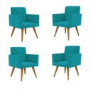 Ver imagem 1 de Kit 04 Poltronas Decorativa Nina Balaqui Decor Azul Turquesa