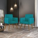 Ver imagem 6 de Kit 04 Poltronas Decorativa Nina Balaqui Decor Azul Turquesa