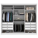 Ver imagem 4 de Guarda Roupa Casal 3 Portas Correr Com Espelho Central Inteiriço Peliculado e 6 Gavetas Monte Carlo 