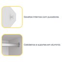 Ver imagem 5 de Guarda Roupa Casal 3 Portas Correr Com Espelho Central Inteiriço Peliculado e 6 Gavetas Monte Carlo