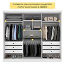 Ver imagem 7 de Guarda Roupa Casal 3 Portas Correr Com Espelho Central Inteiriço Peliculado e 6 Gavetas Monte Carlo 