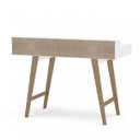 Ver imagem 7 de Escrivaninha 2 Nichos 110cm Pés em Madeira Maciça Pés em Retrô Hannover Politorno Branca