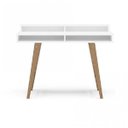 Ver imagem 6 de Escrivaninha 2 Nichos 110cm Pés em Madeira Maciça Pés em Retrô Hannover Politorno Branca