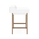 Ver mais imagens de Escrivaninha 2 Nichos 110cm Pés em Madeira Maciça Pés em Retrô Hannover Politorno Branca