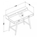 Ver imagem 4 de Escrivaninha 2 Nichos 110cm Pés em Madeira Maciça Pés em Retrô Hannover Politorno Branca