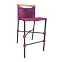 Ver imagem 2 de Kit 6 Banquetas Anne em Corda Náutica Base em Alumínio Preta com Detalhe em Madeira Rosa