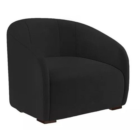 Kit 2 Poltronas Decorativa Julia Suede Preto - Lm Decor