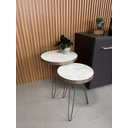Ver imagem 2 de Conjunto Mesa Lateral Siena Marmorizado BELI HOUSE Champagne