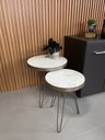 Ver imagem 2 de Conjunto Mesa Lateral Siena Marmorizado BELI HOUSE Champagne