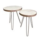 Ver imagem 1 de Conjunto Mesa Lateral Siena Marmorizado BELI HOUSE Champagne