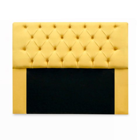 Cabeceira Mirage Para Cama Box King Size 195cm com Capitonê Suede - Ecotec Decor:Amarelo