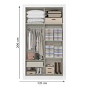 Ver imagem 2 de Guarda-Roupa Solteiro THB City Glass, 2 Portas de Correr, Branco