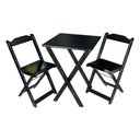 Ver imagem 1 de Conjunto de Mesa Dobrável 60x60 com 2 Cadeiras Decor Tarimatã para Area Gourmet - Preto - Cor: