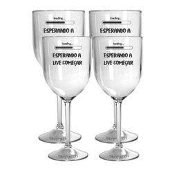 Kit 4 Taças Vinho Acrílico Personalizadas Transparente - 2 Kit 4 Taças Vinho Acrílico Personalizadas Transparente - 2