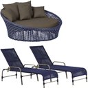 Ver imagem 1 de Kit Chaise Hungria e Espreguiçadeiras Catar Corda Náutica Alumínio Trama Original