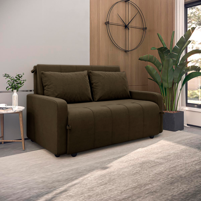 Sofá Cama Amora New 2 Lugares Marrom Sofá Cama Amora New 2 Lugares Marrom