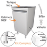 Gabinete para Lavanderia 44cm com Tanque 30 Litros de Inox - 3