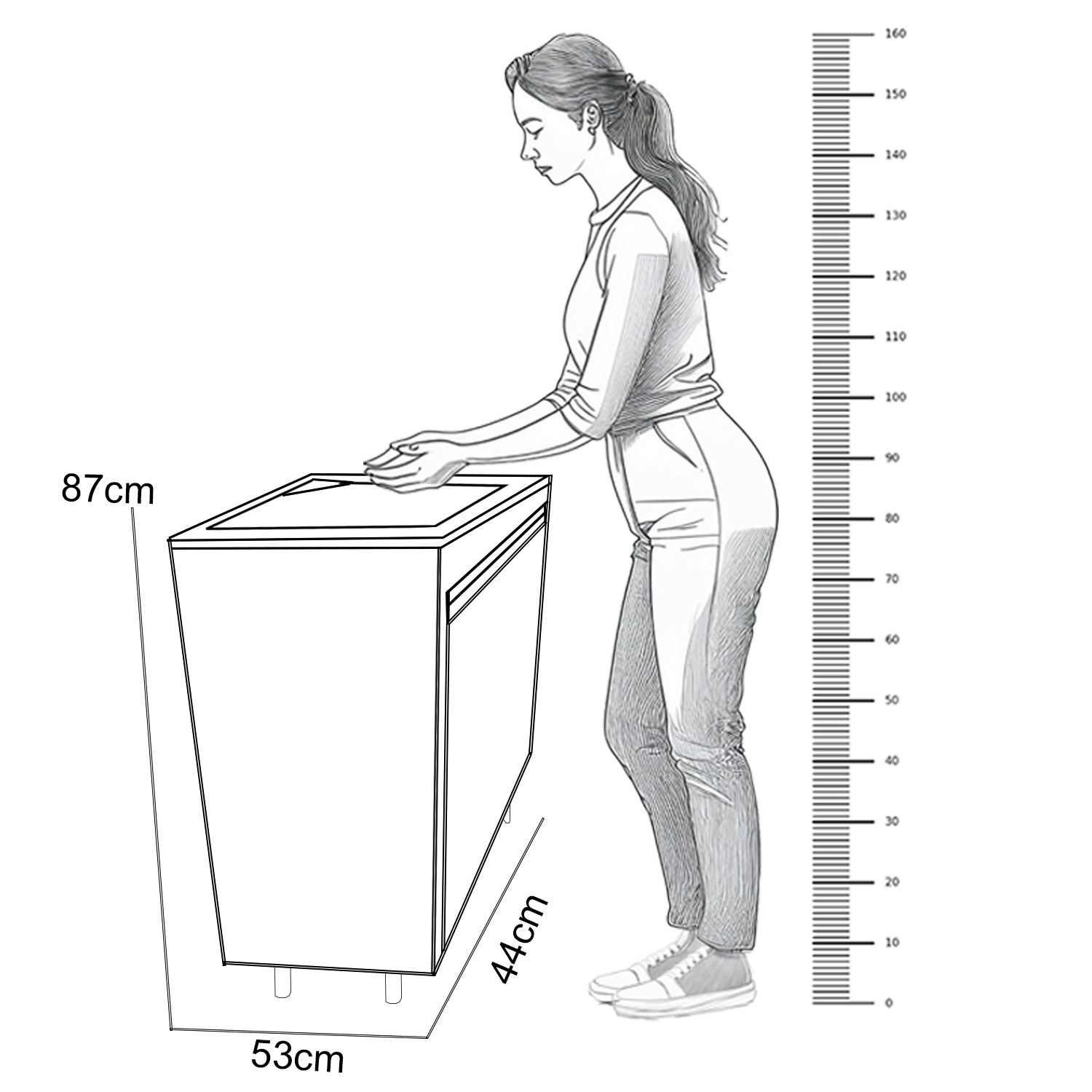 Gabinete para Lavanderia 44cm com Tanque 30 Litros de Inox - 6