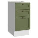 Ver imagem 1 de Balcão de Cozinha 40 cm 3 Gavetas (sem Tampo) Branco/Verde Vik Madesa