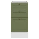 Ver imagem 4 de Balcão de Cozinha 40 cm 3 Gavetas (sem Tampo) Branco/Verde Vik Madesa