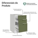 Ver imagem 3 de Balcão de Cozinha 40 cm 3 Gavetas (sem Tampo) Branco/Verde Vik Madesa