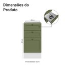 Ver imagem 2 de Balcão de Cozinha 40 cm 3 Gavetas (sem Tampo) Branco/Verde Vik Madesa
