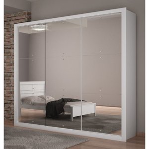 Guarda-Roupa Casal com Espelho 3 Portas de Correr Veneza