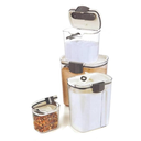 Ver imagem 1 de Kit 4 Potes Herméticos Plástico Transparente Tampa Dispenser Porta Grãos Açucareiro Multi Dispenser