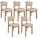 Ver imagem 1 de Kit 05 Cadeiras para Sala de Jantar Cozinha Living Estofada Dara L02 Suede Bege - Lyam Decor