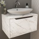 Ver imagem 2 de Balcao Gabinete 60 Cm 1 Porta Basculante Bn3646 Marmore Branco Tecno Mobili