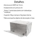 Ver imagem 3 de Balcao Gabinete 60 Cm 1 Porta Basculante Bn3646 Marmore Branco Tecno Mobili